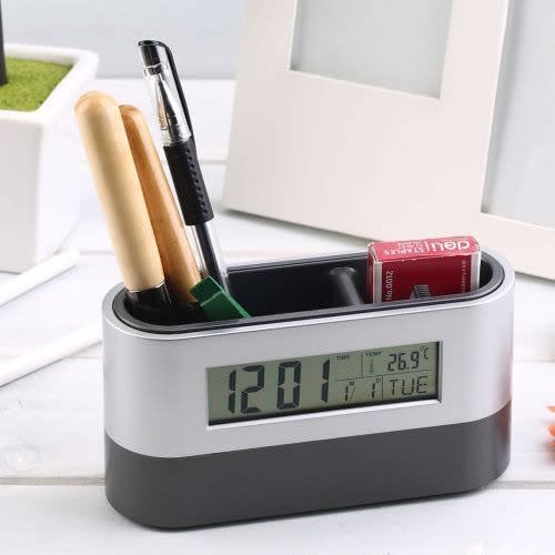 Multifunctional Pencil Holder Time Alarm Clock