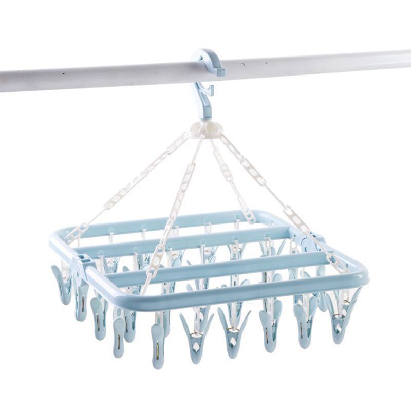Foldable 32 Peg Windproof Clothes Hanger Dryer Washing Line