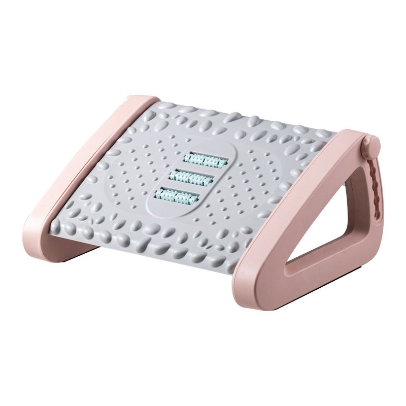 Foot Rest Desk Foot Stool With Massage Function-Pink