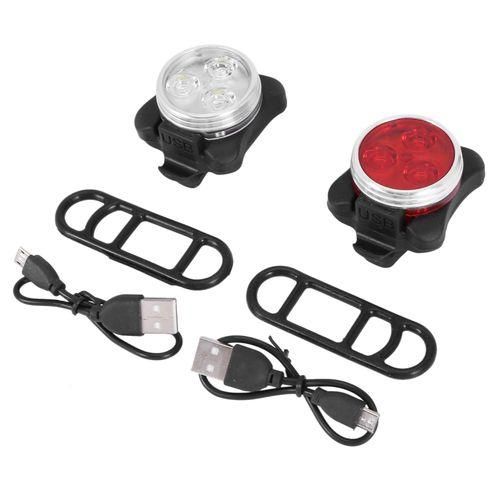 LED Bike Light, Rechargeable Front Rear Bike Light, 4
