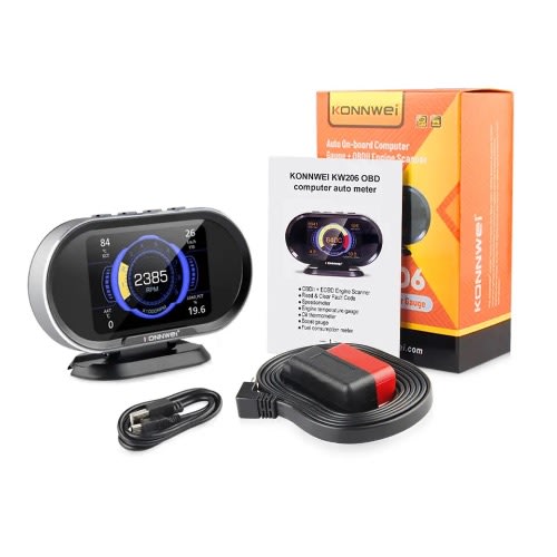 Auto Car Computer Display Scan Tool OBD 2 Scanner Fuel Consumption Water Temperature Gauge KW206