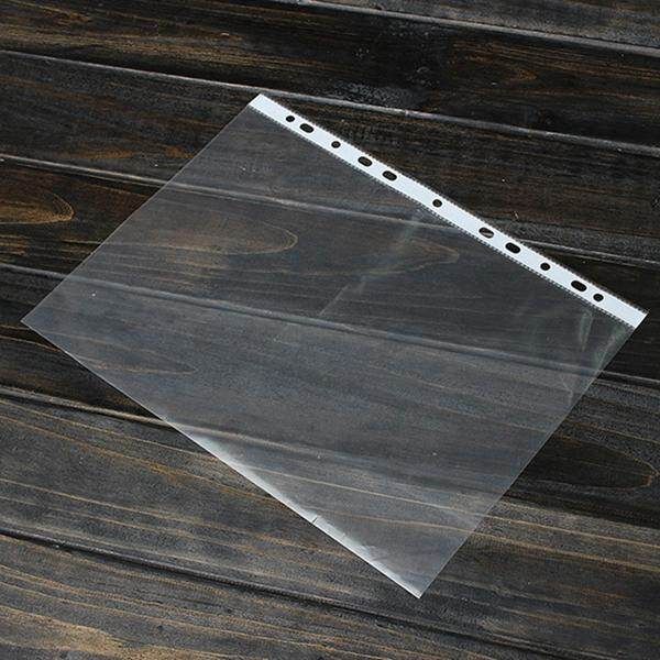 400PCS A4 Clear Plastic Punched Punch Pockets Folders Filing Wallets Sleeves Bag 0.02mm Thickness 2C(0.02mm)