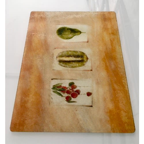 Prima Fruits Glass Cutting Board - (40 X 30cm)