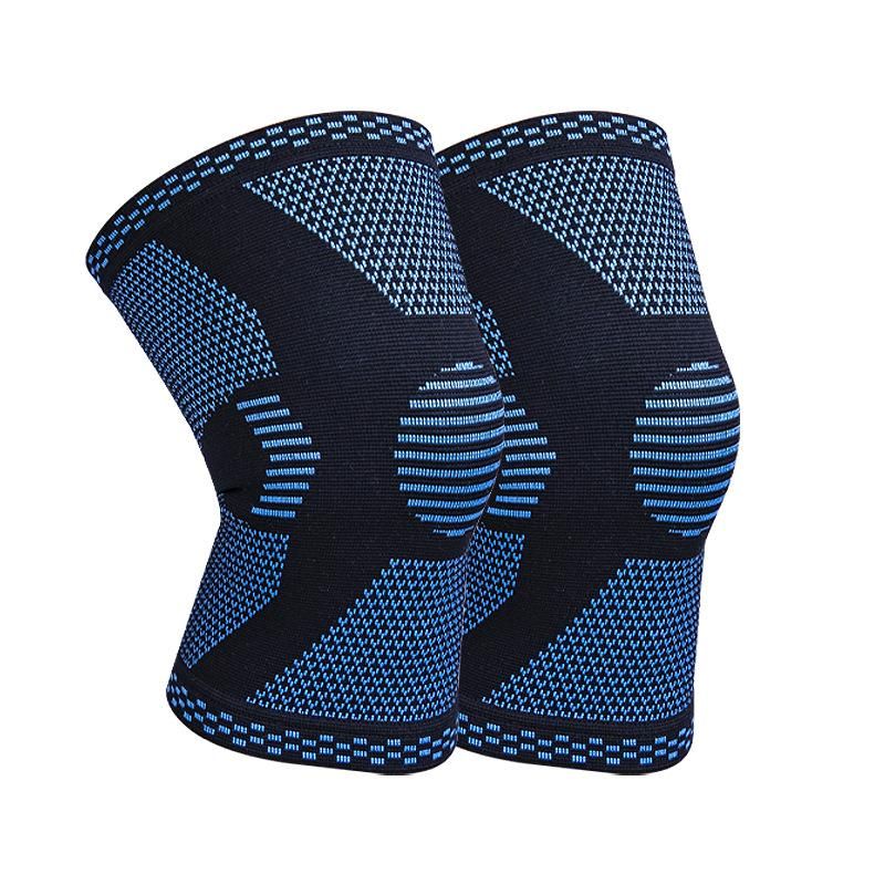 High Elastic Three-Dimensional Knitted Nylon Sports Knee Pads M Blue