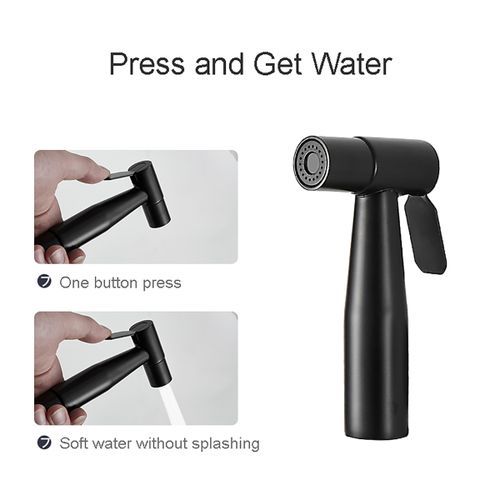 SUS304 Sprayer Hand Held Bidet Shower Set For Toilet D Black