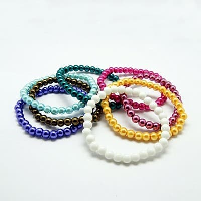 8 in 1 Stretchy Glass Pearl Bracelets--Multicolour--No