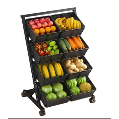 Vegetable Storage Trolley - 4 Tiers