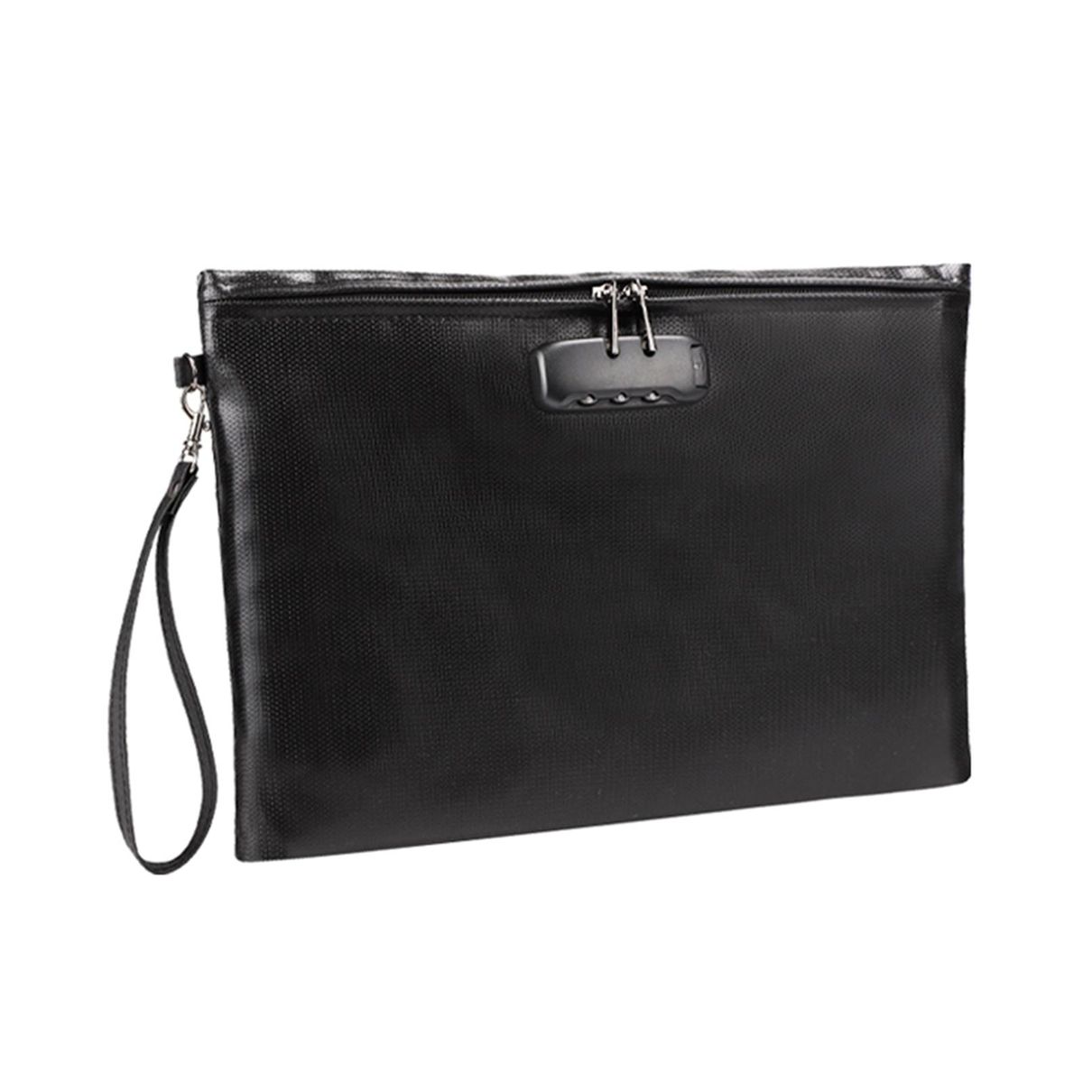 Fireproof Document Bag with Lock Money Safety Organizer Zipper Closure Storage Pouch Pocket with 10 Cards Slot for for A4 Documents File Cash Passport Certificates Home Office Travel