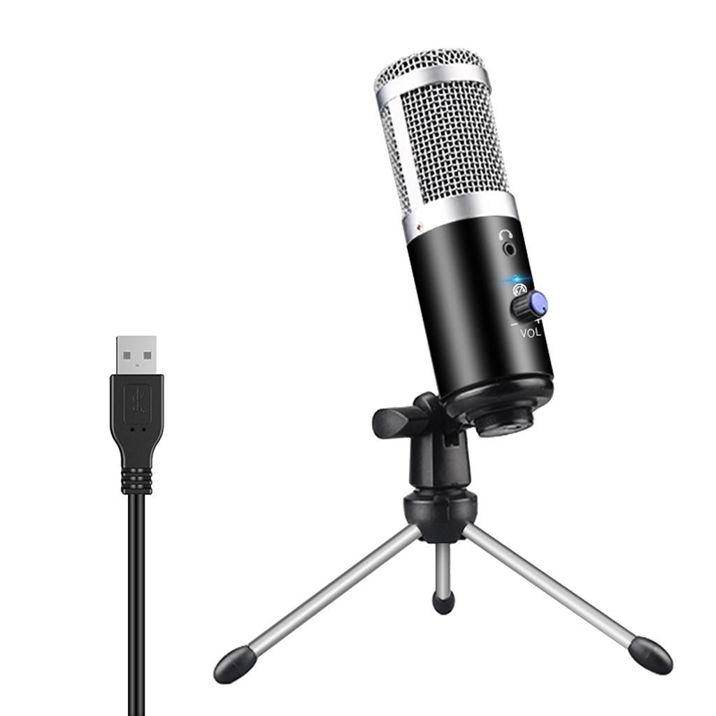 USB Condenser Microphone W/Tripod For Broadcast/Podcast Live Streaming