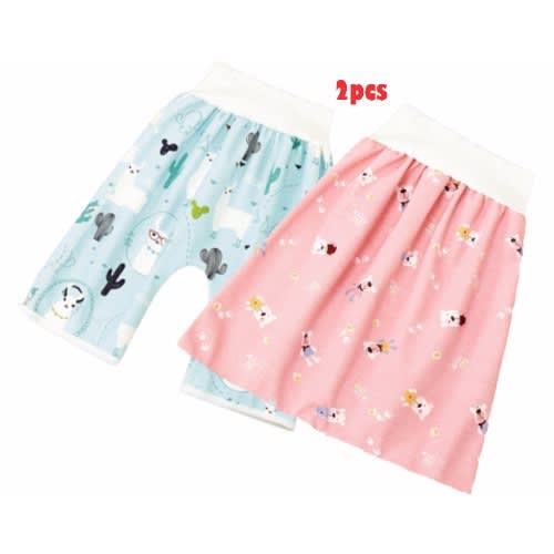Kids Reusable Urine Absorber + Diaper Short & Skirt -2pieces