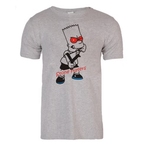 Stone Haters Flock Design Tee Shirt - Grey