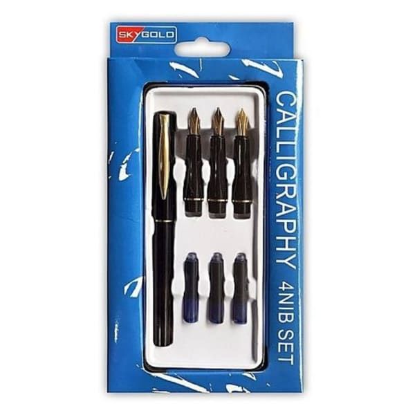 Fountain Pen, Calligraphy Pen Set Of 4(for School, Offices Banks And More)