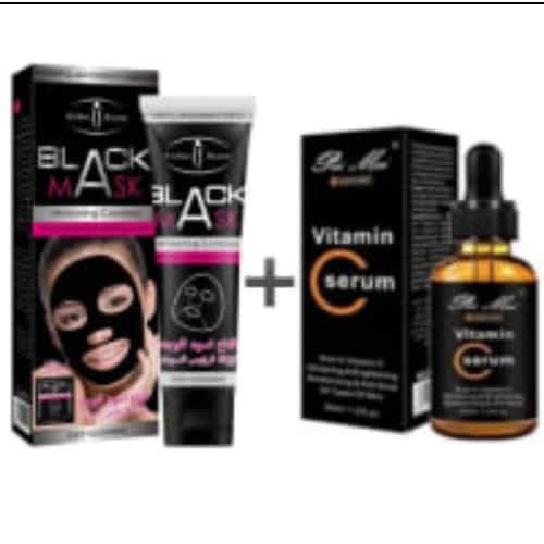 Aichun Beauty Beauty Black Facial Mask - 120ml + Vitamin C Serum - 30ml