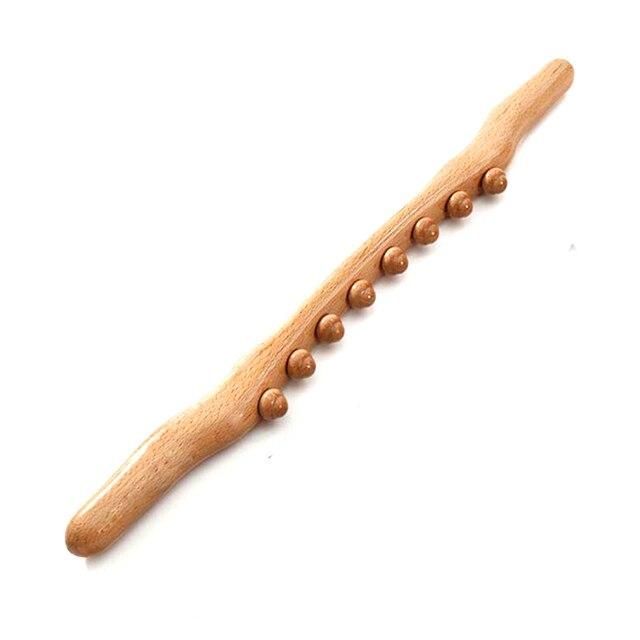 8 Beads Wood Guasha Therapy Massager Stick Fat Burner Anti Cellulite Trigger Point Full Body Massage Roller Slimming Tool Relax
