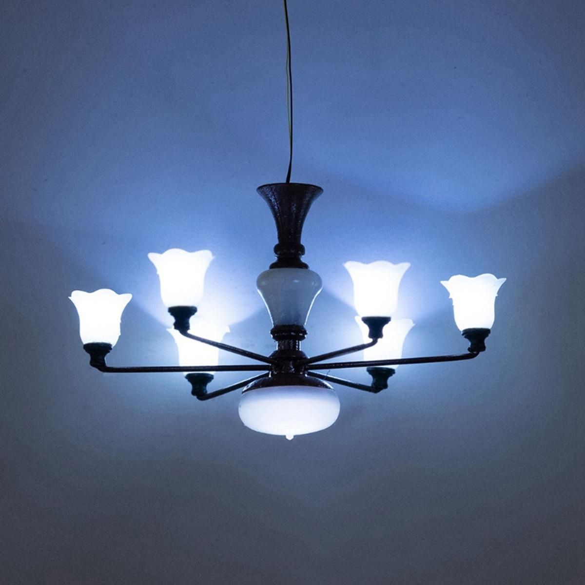 1 Set Ceiling Chandelier Model Light Vintage Miniature