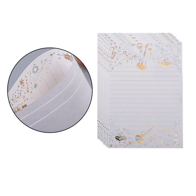 8Piece Vintage Style Writing Paper Creative Writing Stationery White B