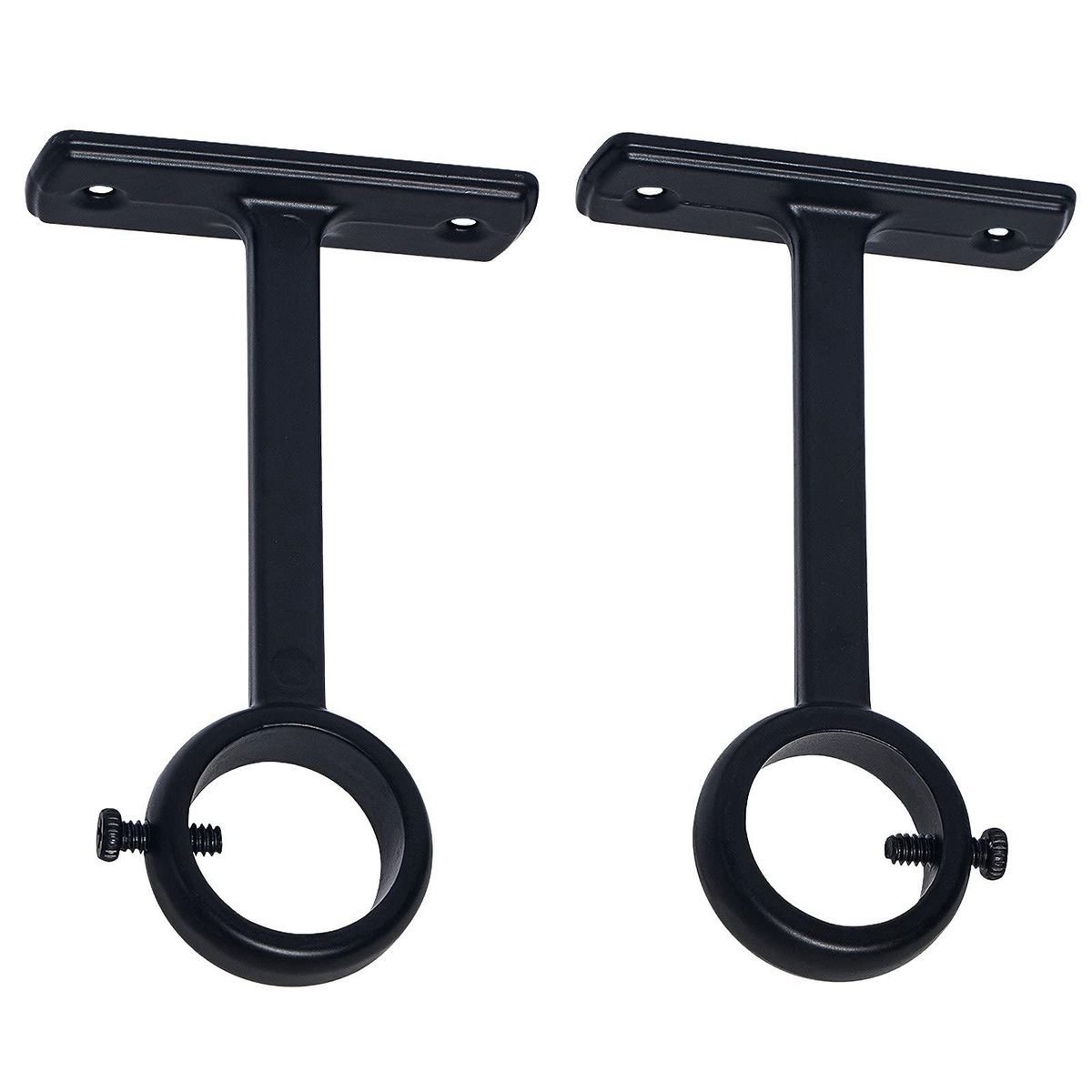Ceiling Mounted Curtain Rod Brackets Heavy Duty Ceiling Bracket for 1 Inch Curtain Rod Holder 2 Black