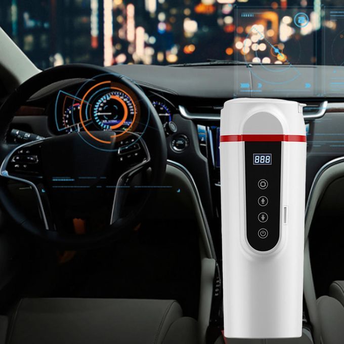 Travel Coffee Mug Temp Control Kettle Boil Water Small Screen White