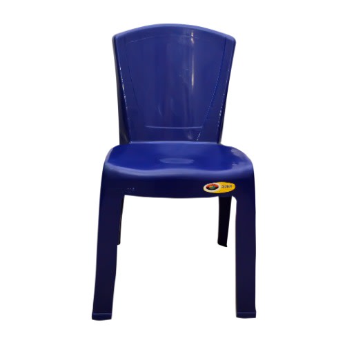 Mid Plastic Chair With Back Rest  - Blue