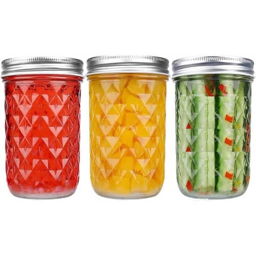 Quilted Mason Storage Jars - 300ml - Set Of 4