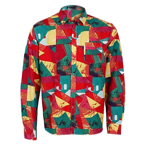 Men's Multicolored Long-sleeve Casual Shirt