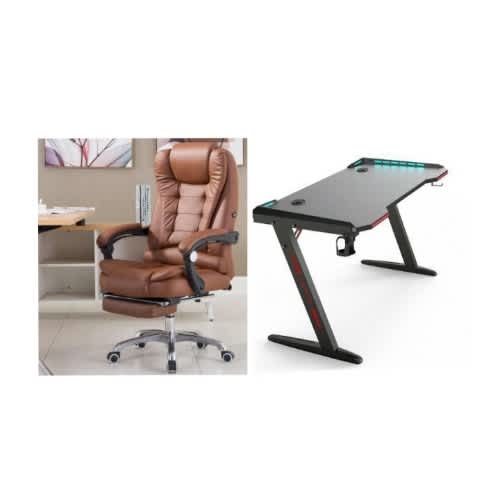 Home/office Led Lights Table With Office Massage Chair