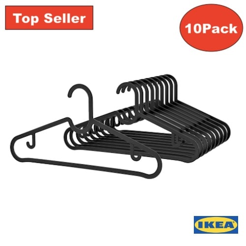 SPRUTTIG All-in-One Hangers - 10 Pieces - Black