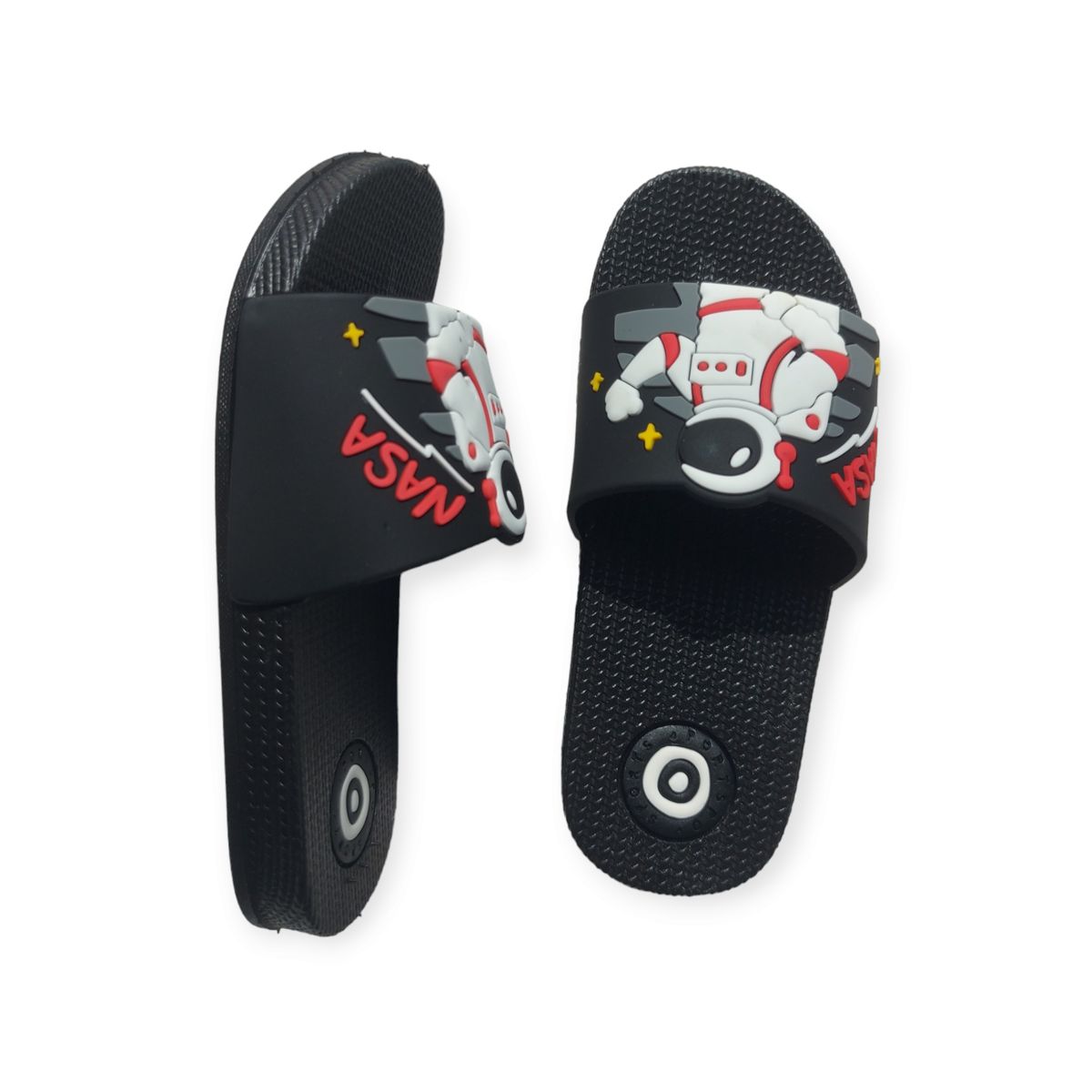 Character Boy Slides- Black