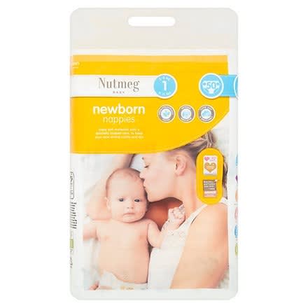 Nutmeg Ultra Dry Nappies -Size 1 - 50-pack