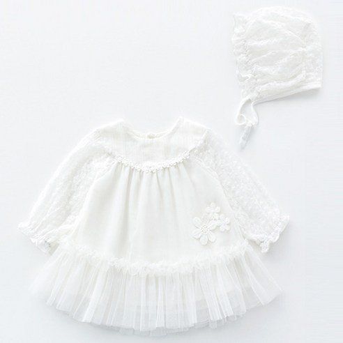 Joy Multi Petit Lace Newborn Dress + Bonnet Set