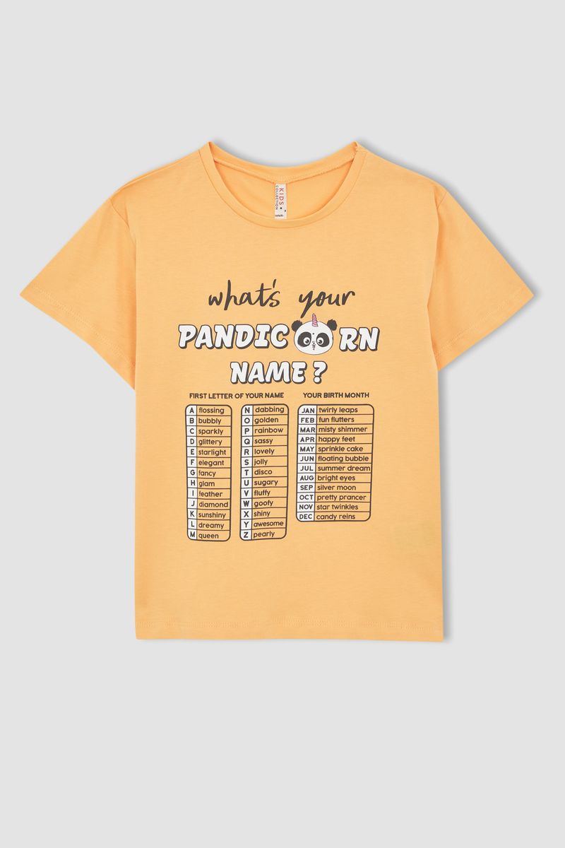 Girl - Regular Fit Knitted Short Sleeve Body - Orange