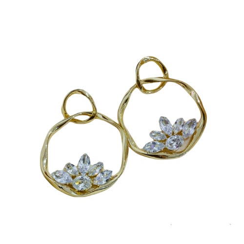 Double Hoop Crystal Earring