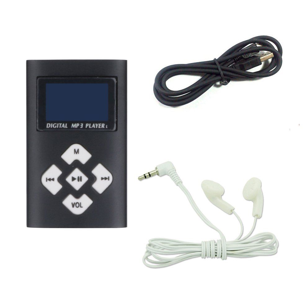 MP3 Musi  Player With 1.1" L D S Reen TF  Ard Slot USB MP3 Players + Earphone-black