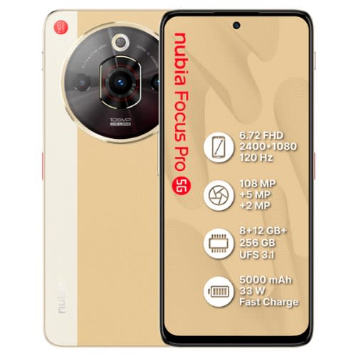 Nubia Focus Pro 5G - 6.72" - 256GB ROM - 8+12GB RAM - Dual SIM - Fingerprint - 5000mAh - Gold