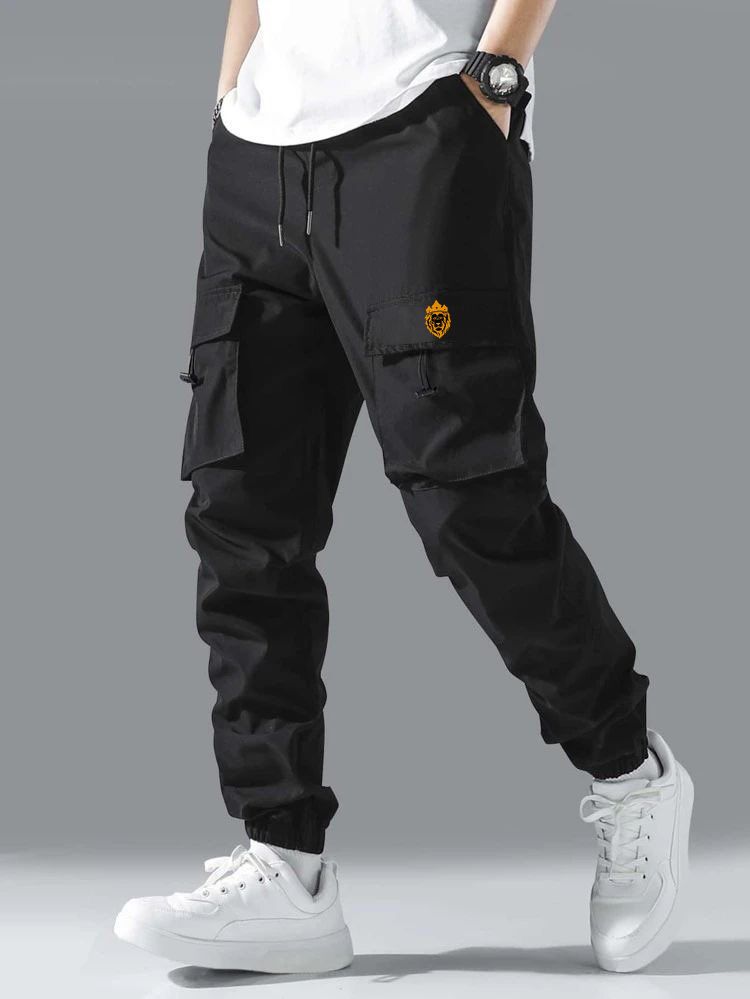King-Kartel Black Cargo Pants