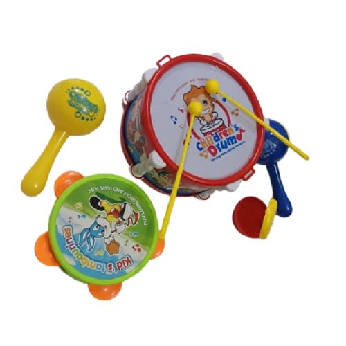 Toddlers Musical Toys  - Drum + Rattles+ Tambourine & Castanet