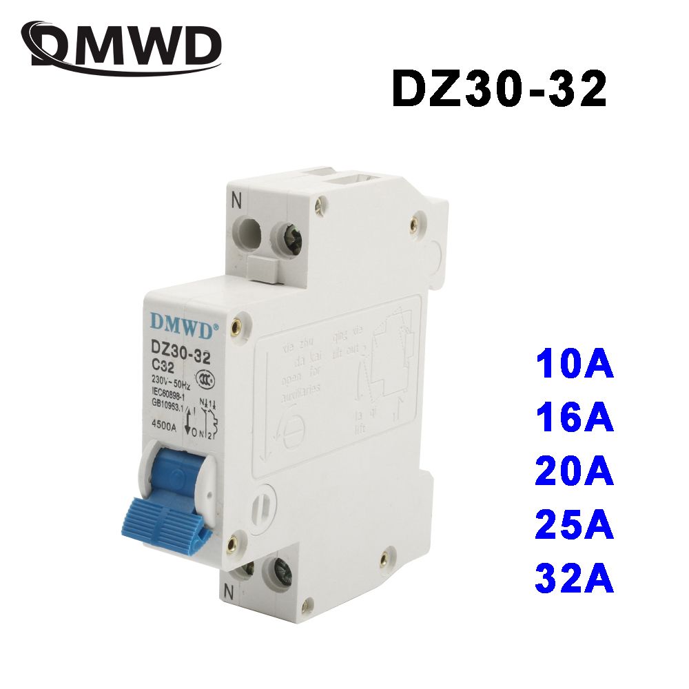 DMWD DPN DZ30-32 1P+N 10A 16A 20A 25A 32A 220v 240V~ 50HZ