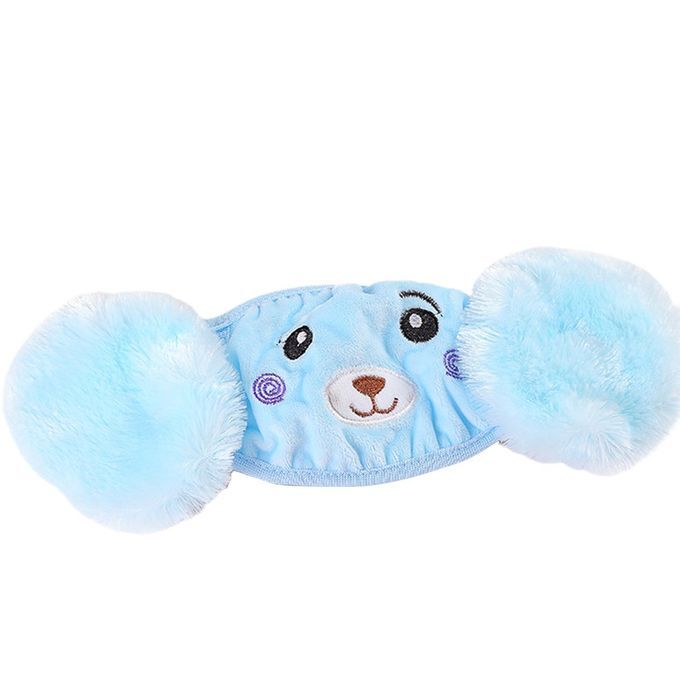 Hildren'S  Artoon  Ute Ear Prote Tion  S Plush Bear Student  S Two-In-One Warm Dust-Proof  -blue