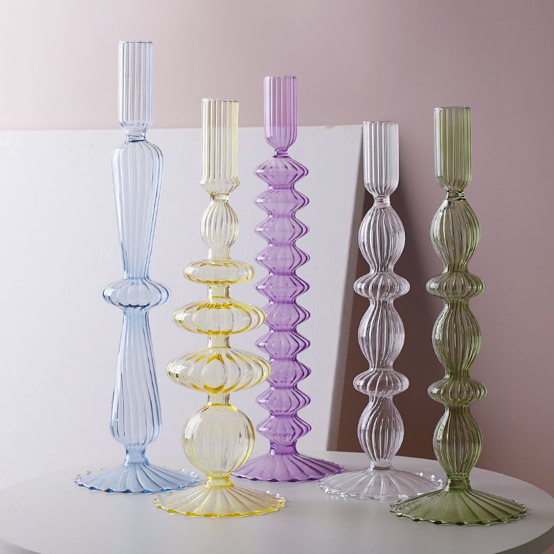 Glass Candle Holder Nordic Decor Taper Candle Holders
