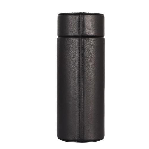 Portable Cedar Wood Lined Travel Leather Cigar Humidor Case 5CTS With Hygrometer