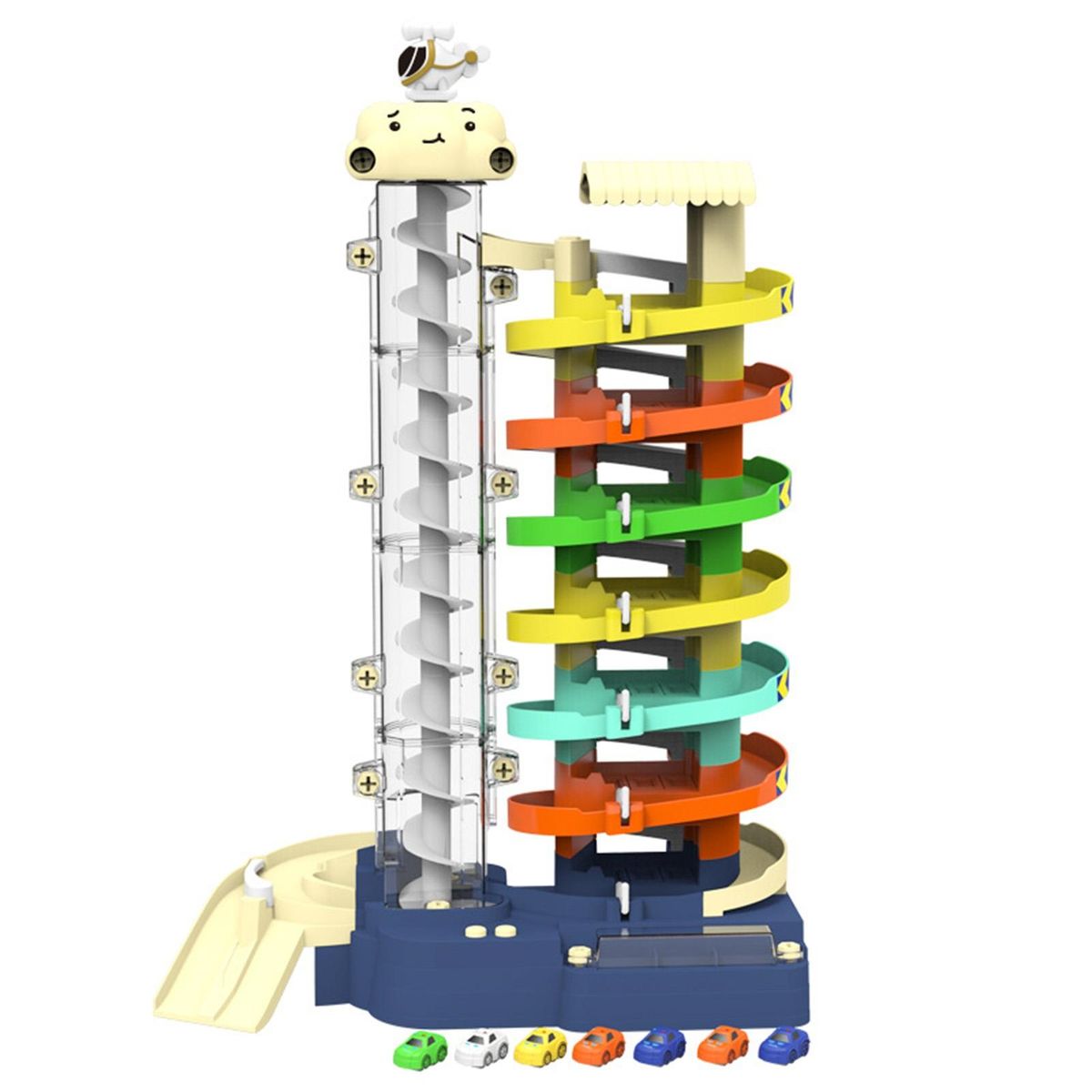 1 Set Track Car Park Toys Plastic Gliding Rail Car Building Toy Playset