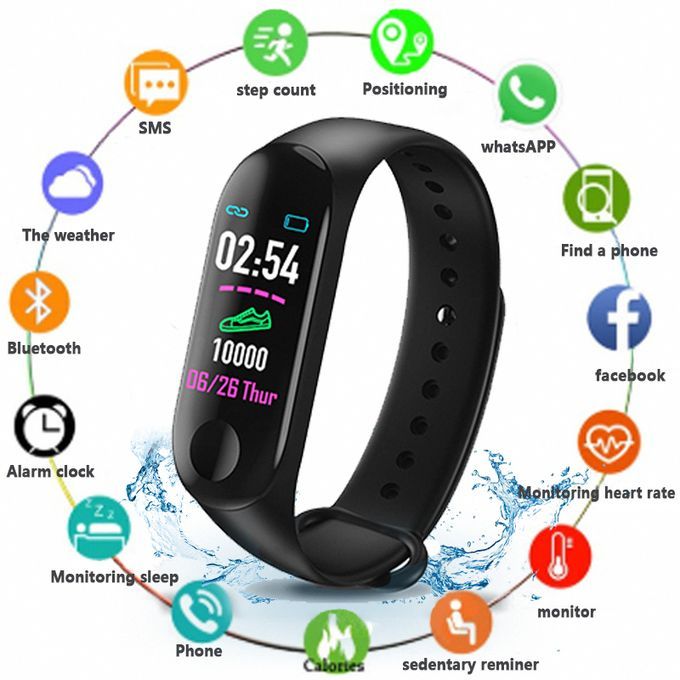 New Sport Smart Bracelet For Android And IOS Phone - Black