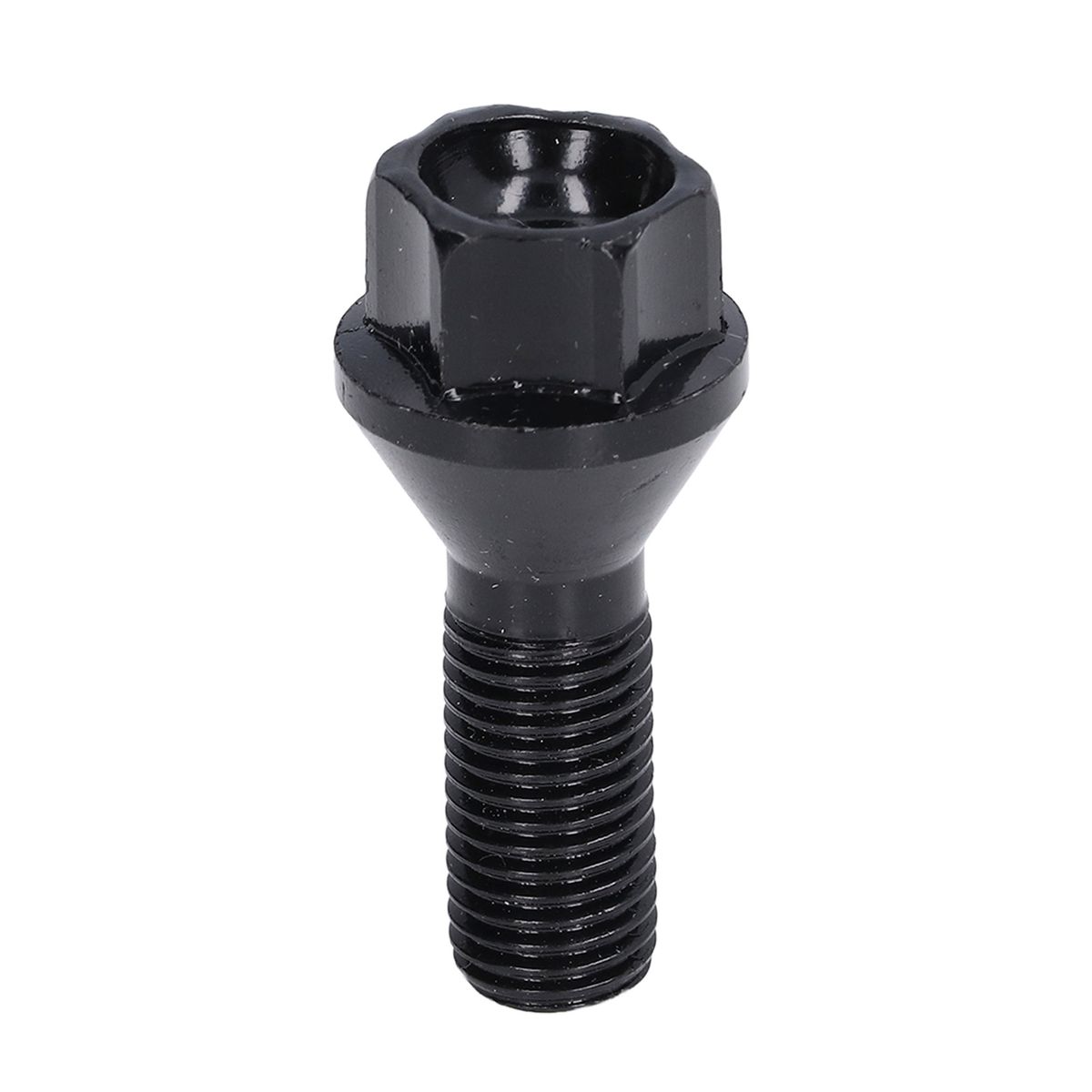 Black Wheel Lug Bolt M12x1.5 48mm Length Cold Forged Steel