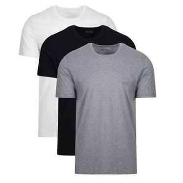 3 Plain Unisex T-shirt - Black, White And Ash