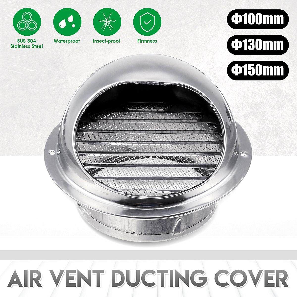 Stainless Steel Wall Air Vent Ducting Cover-100mm Silver