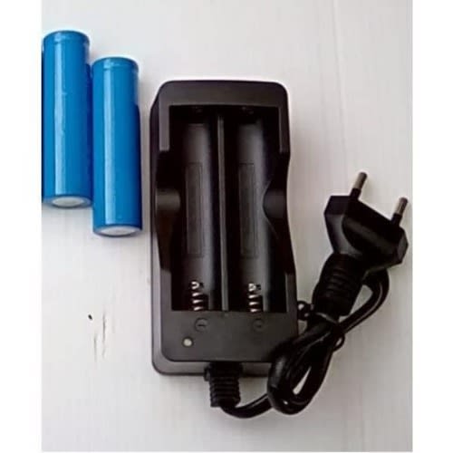 Rechargeable 7800mAh Lithium Battery - 3.7v - 2 Pcs  + Battery Charger - 1 Piece