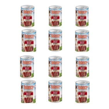 Balanced+ Dog Feed - 410g Beef - For All Dog Ages - 12pcs