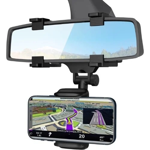 360&deg; Rotating Rear View Mirror - Phone Mount With Adjustable Arm