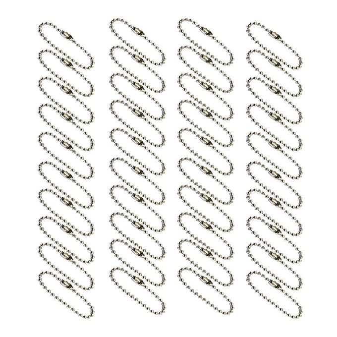 Lot Of 40pcs Ball Chain Keychain 10cm Long 2.4mm Metal Alloy Bead