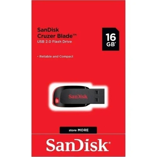 Sandisk Cruzer Blade Usb 2.0 Flash Drive - 16gb